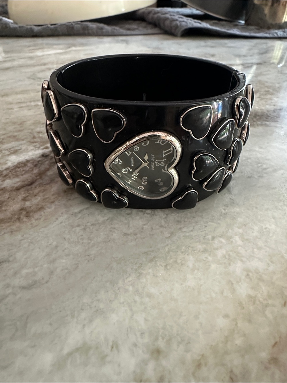 Betsey Johnson Black Heart Bangle Watch